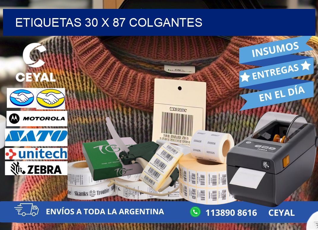 etiquetas 30 x 87 colgantes