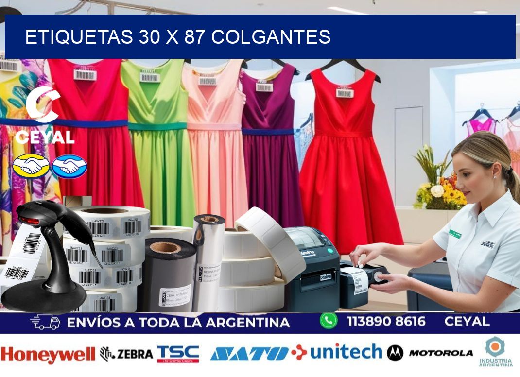 etiquetas 30 x 87 colgantes