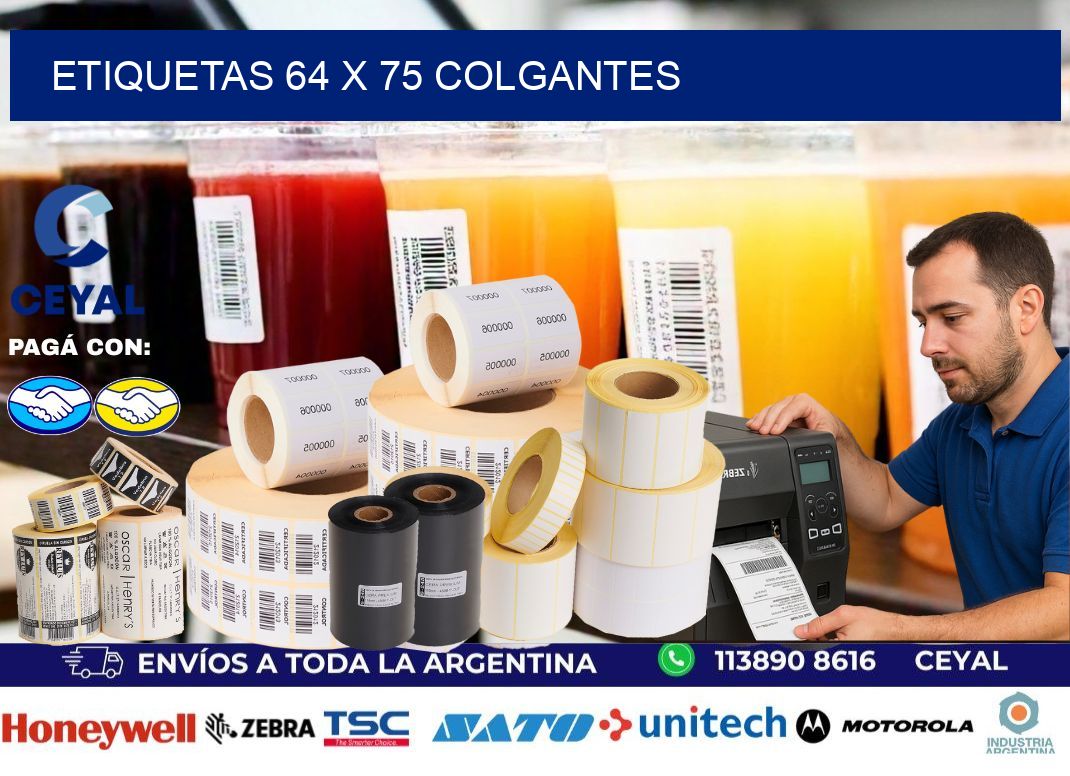 etiquetas 64 x 75 colgantes