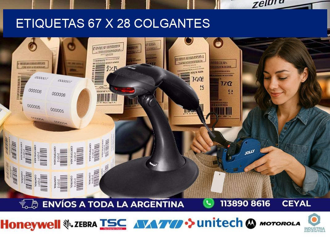 etiquetas 67 x 28 colgantes