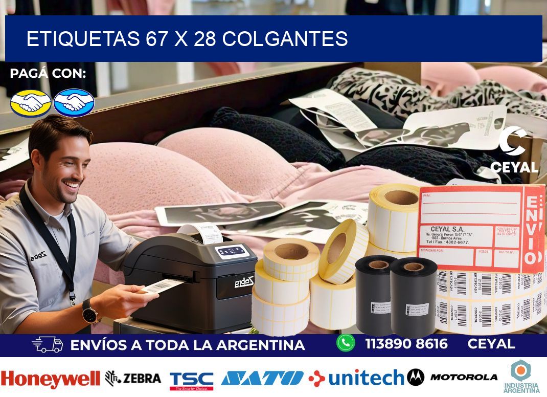 etiquetas 67 x 28 colgantes