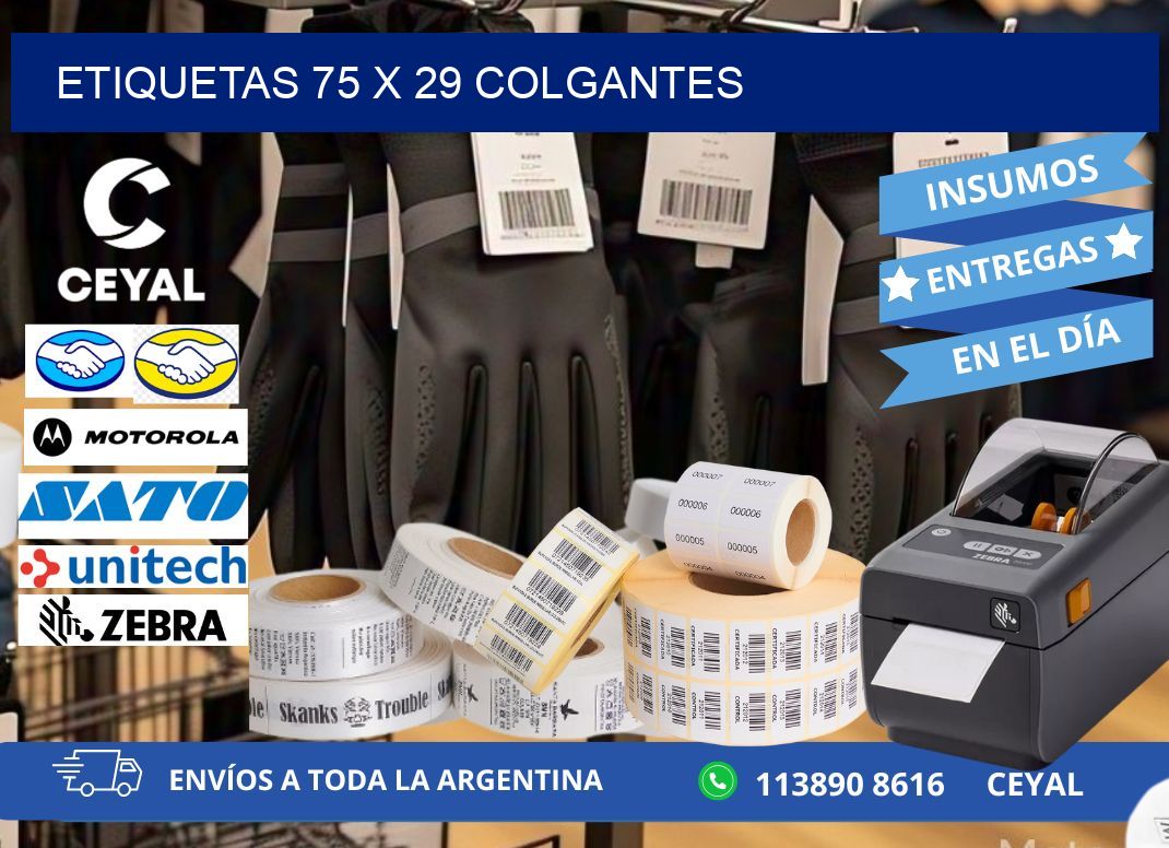 etiquetas 75 x 29 colgantes
