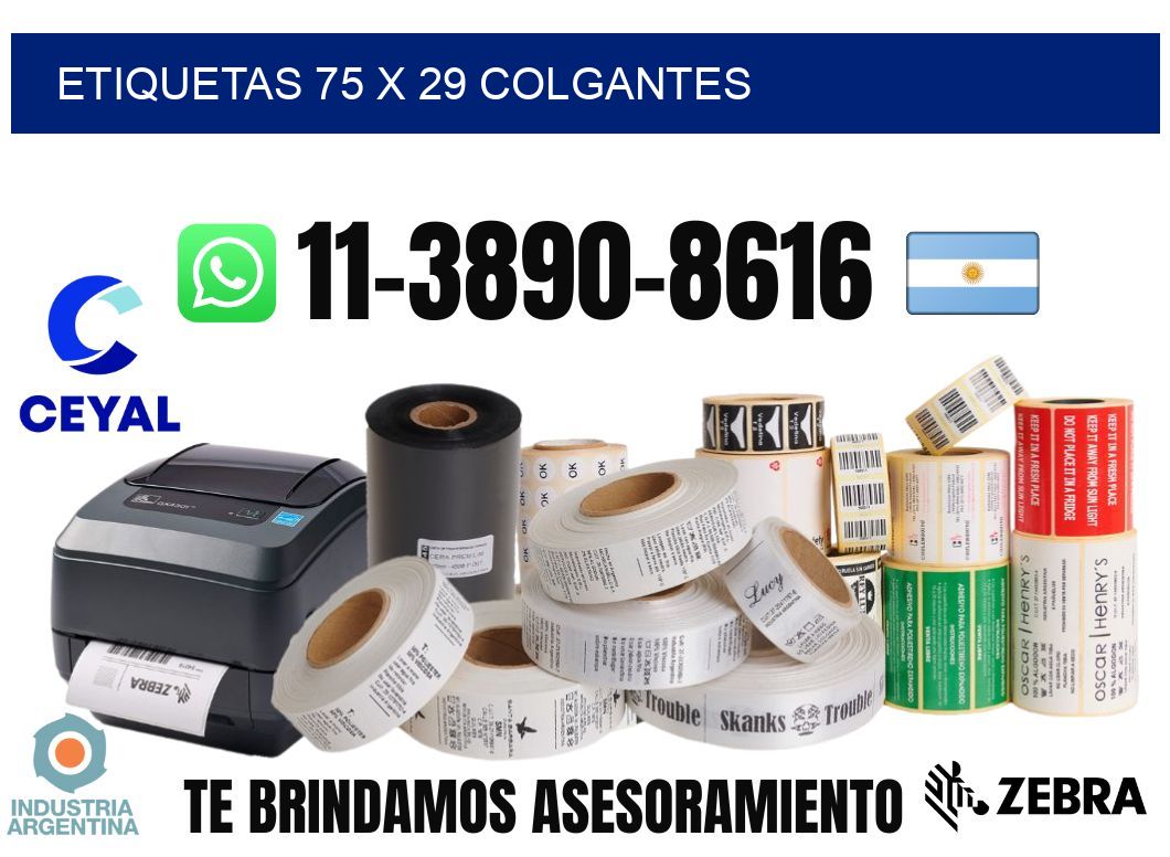 etiquetas 75 x 29 colgantes