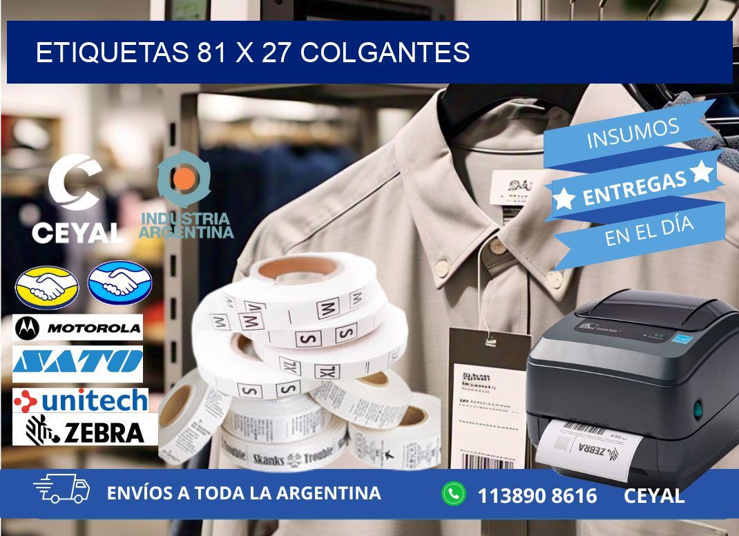 etiquetas 81 x 27 colgantes