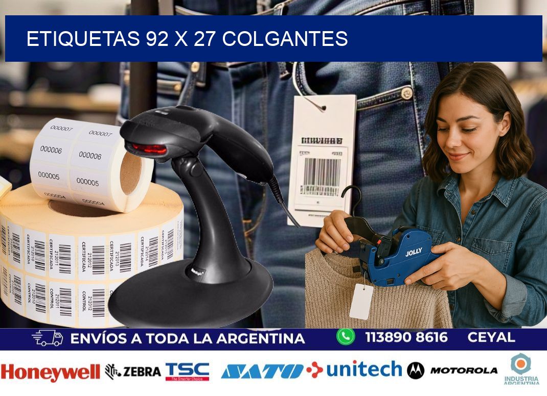 etiquetas 92 x 27 colgantes