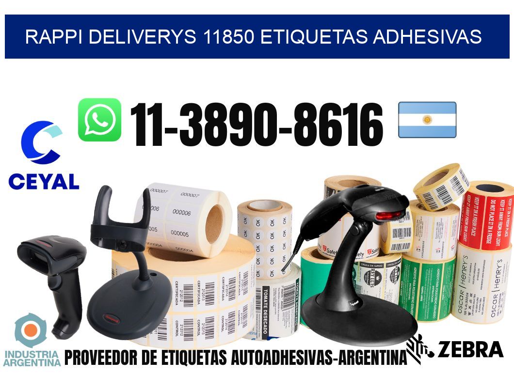 rappi deliverys 11850 etiquetas adhesivas