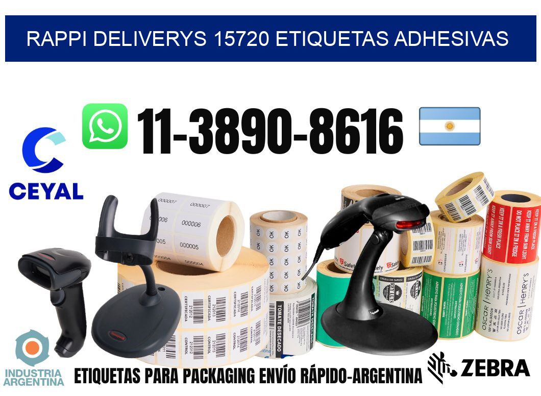 rappi deliverys 15720 etiquetas adhesivas