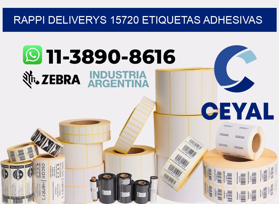 rappi deliverys 15720 etiquetas adhesivas