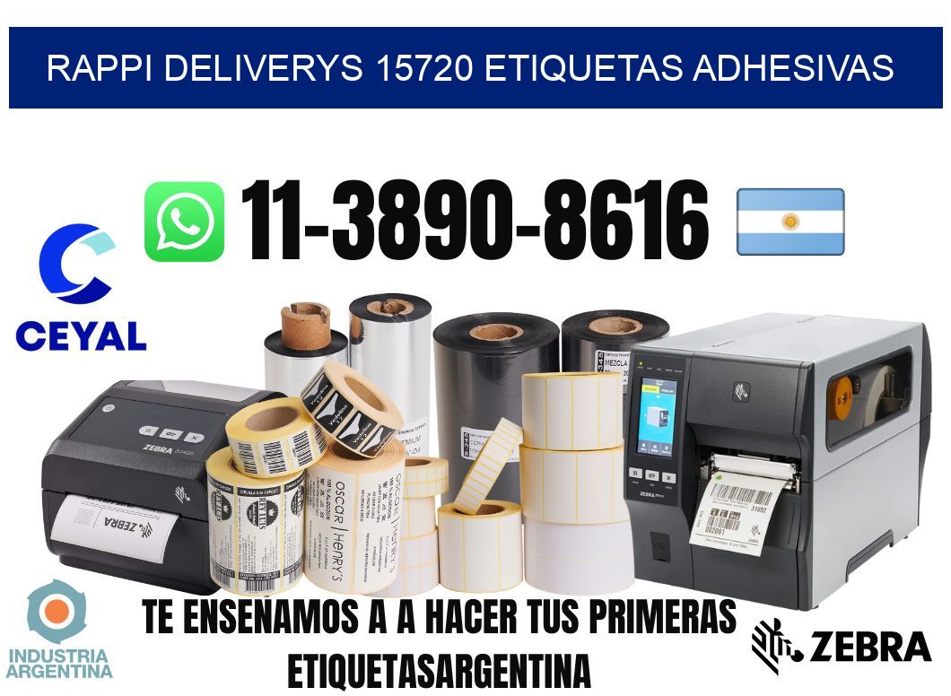 rappi deliverys 15720 etiquetas adhesivas
