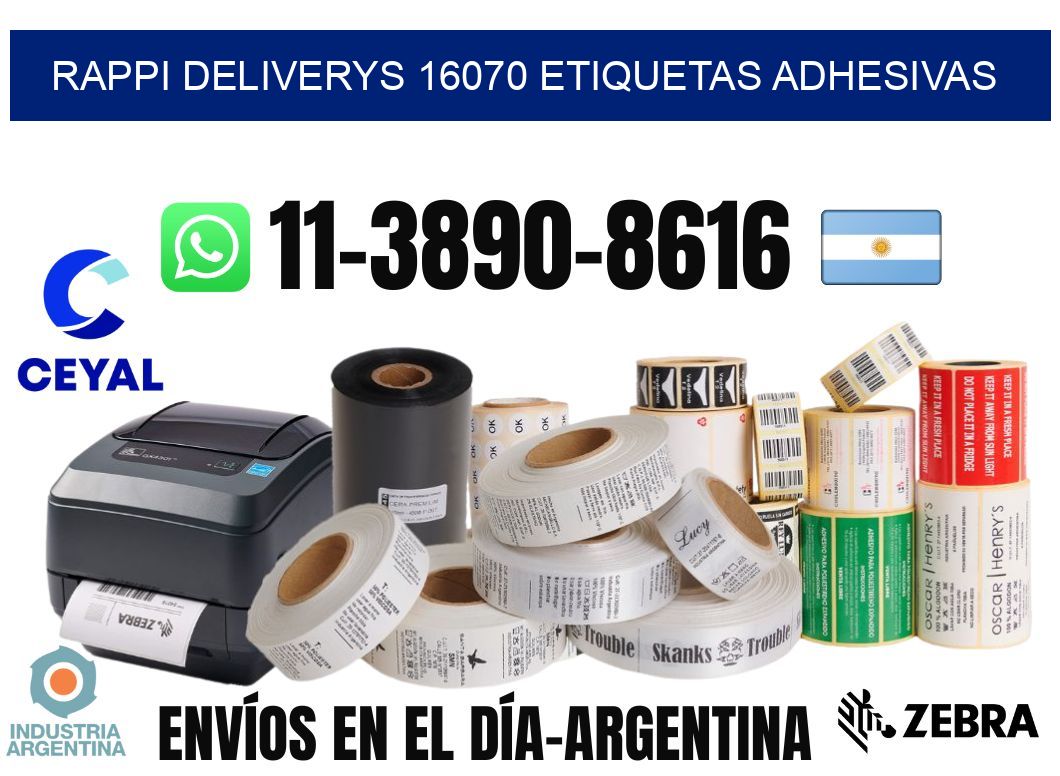 rappi deliverys 16070 etiquetas adhesivas