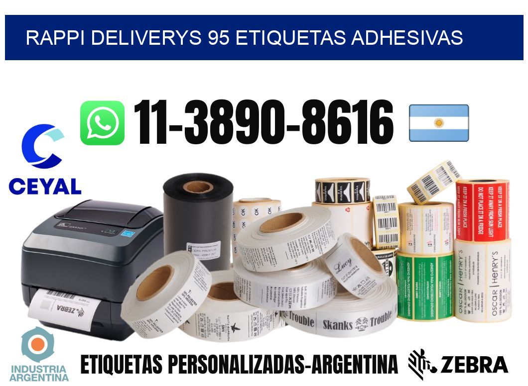 rappi deliverys 95 etiquetas adhesivas