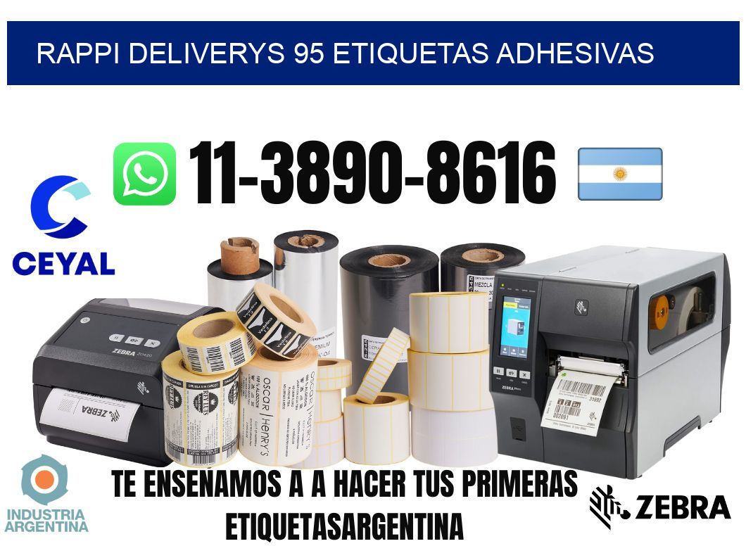 rappi deliverys 95 etiquetas adhesivas
