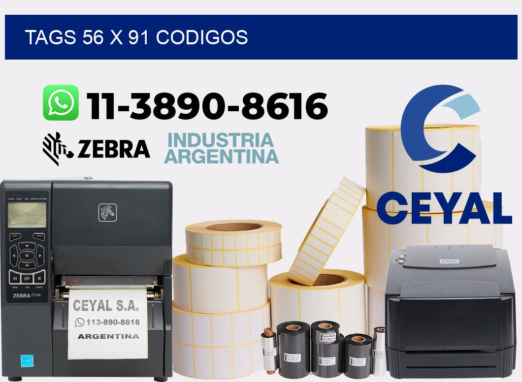 tags 56 x 91 codigos