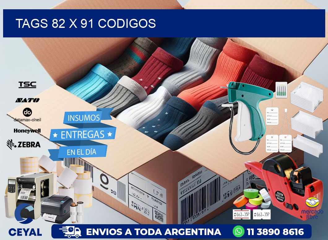 tags 82 x 91 codigos