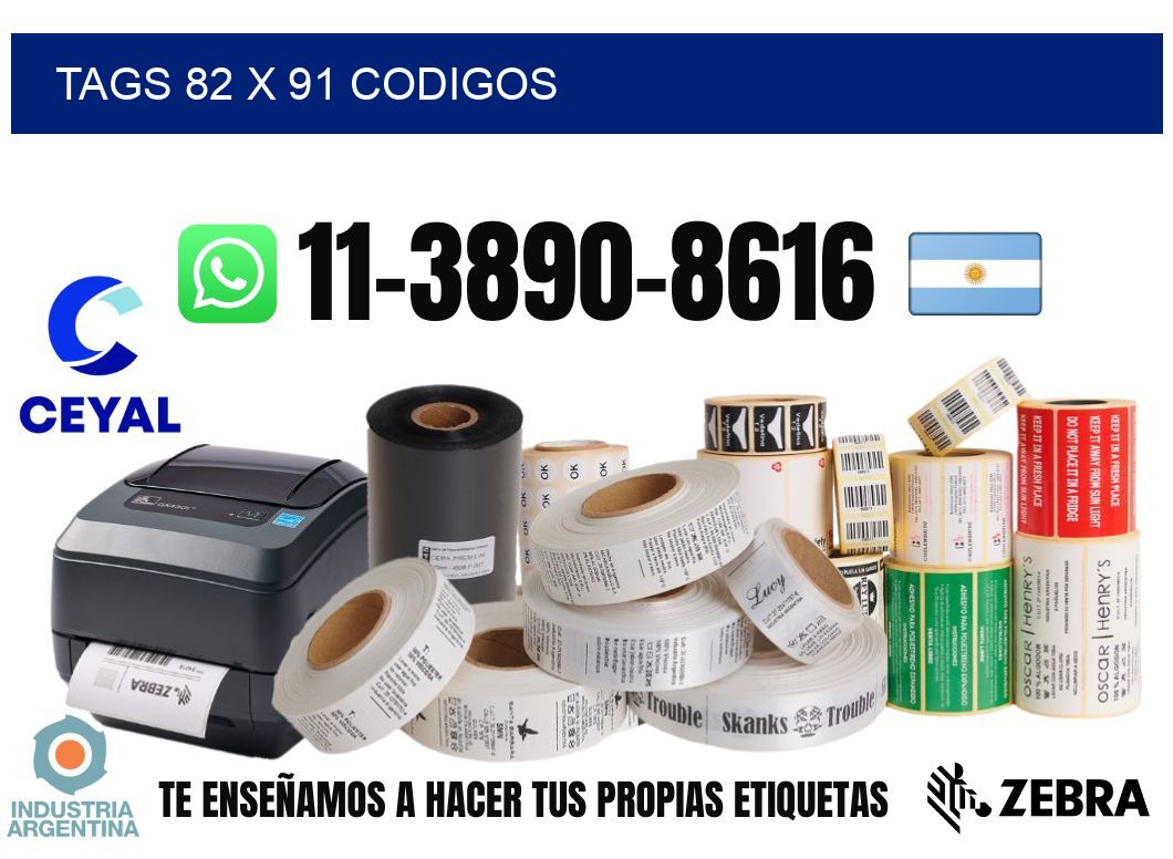 tags 82 x 91 codigos
