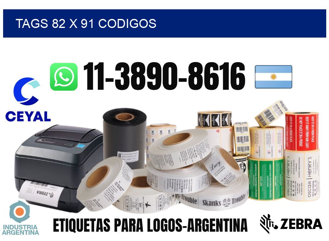 tags 82 x 91 codigos