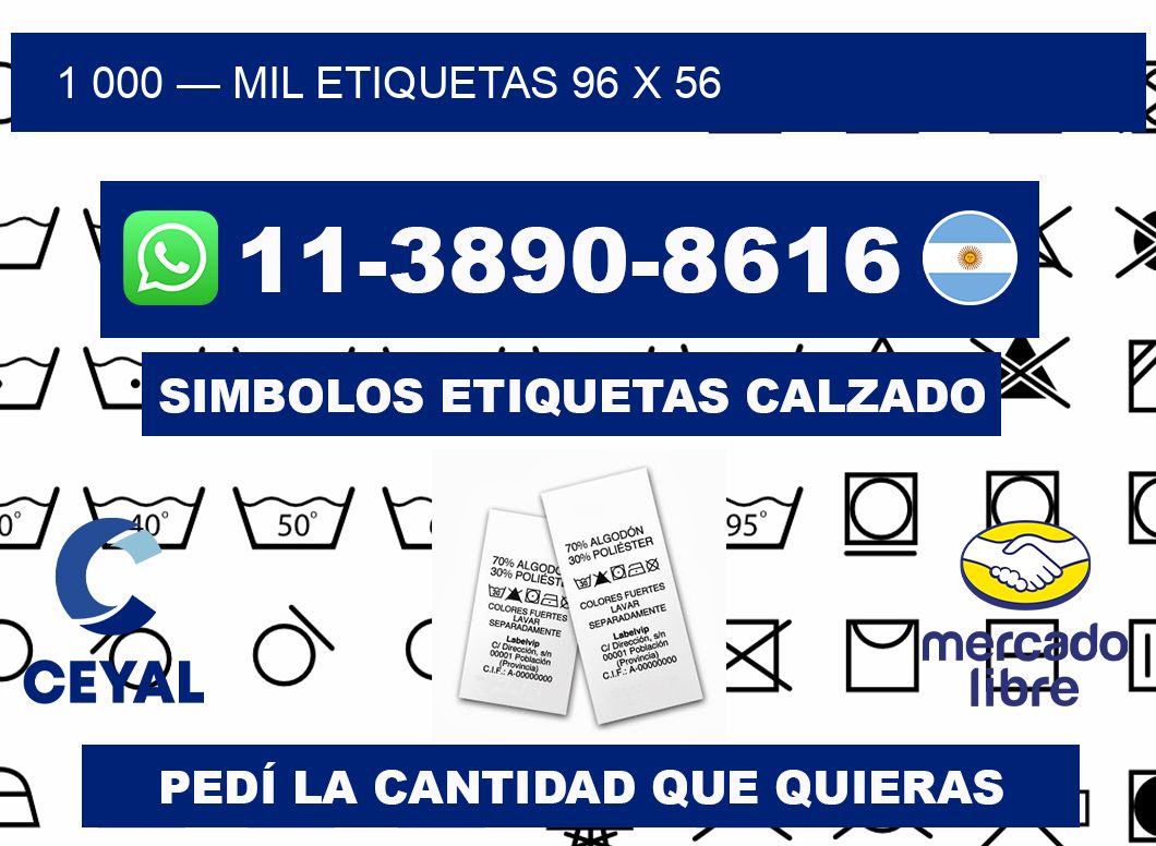 1 000 — mil etiquetas 96 x 56