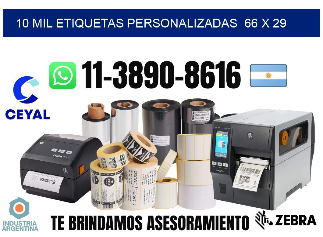 10 mil etiquetas personalizadas  66 x 29