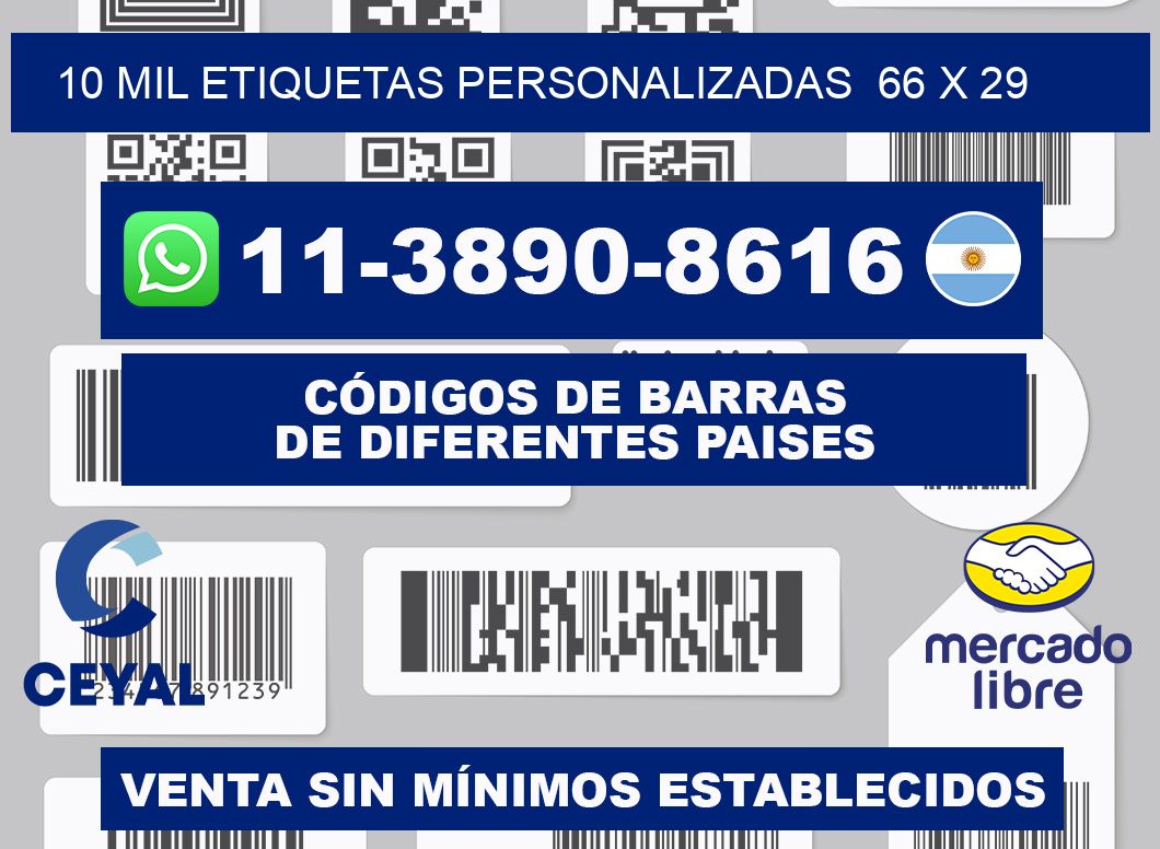 10 mil etiquetas personalizadas  66 x 29