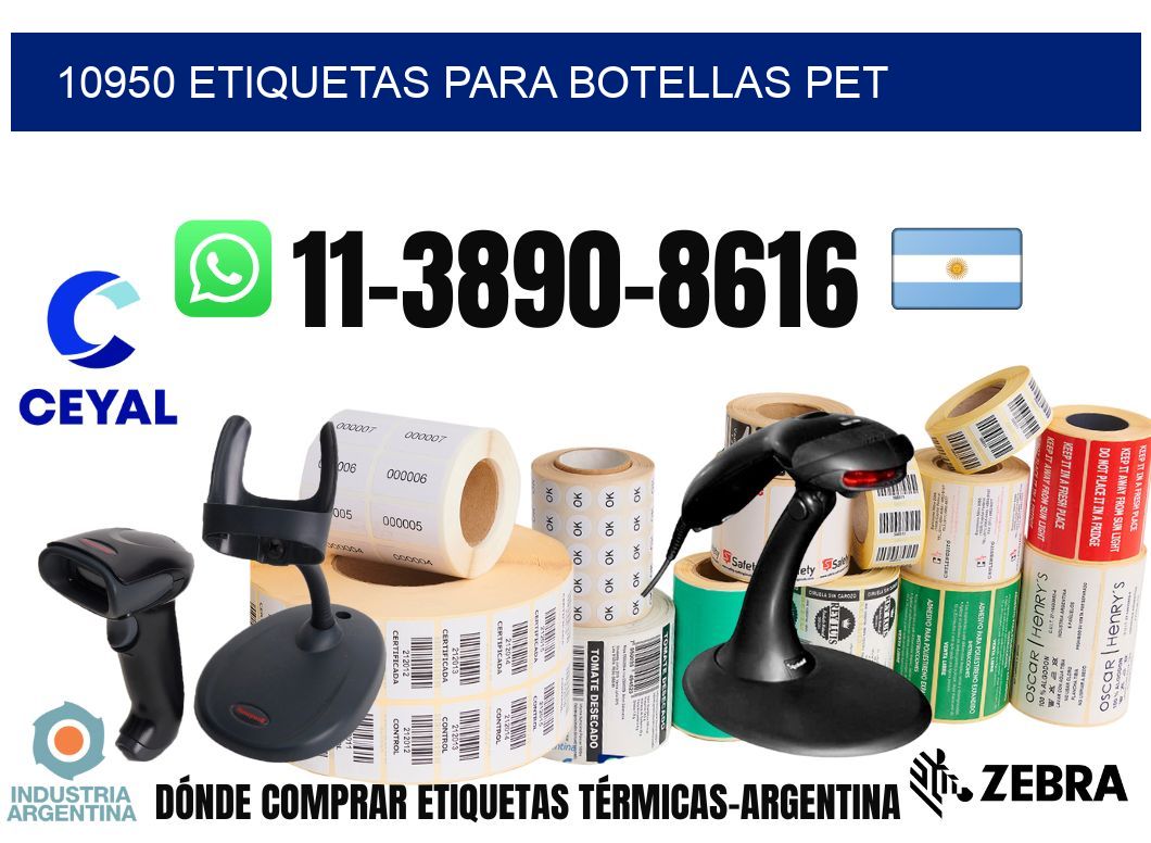 10950 Etiquetas para botellas PET