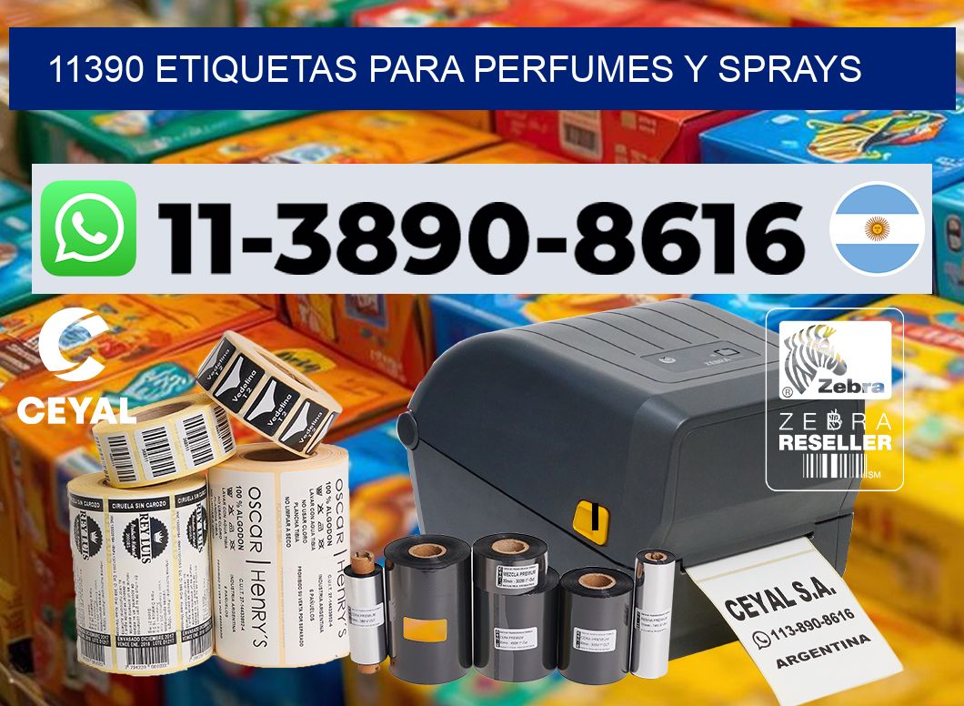 11390 Etiquetas para perfumes y sprays