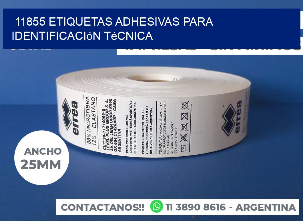 11855 Etiquetas adhesivas para identificación técnica
