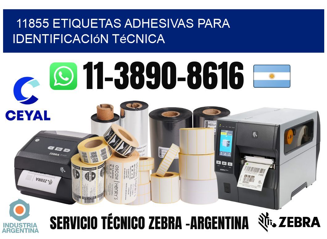11855 Etiquetas adhesivas para identificación técnica