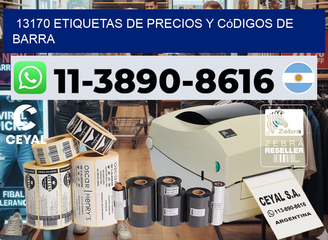 13170 Etiquetas de precios y códigos de barra