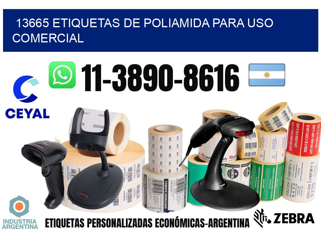 13665 Etiquetas de poliamida para uso comercial