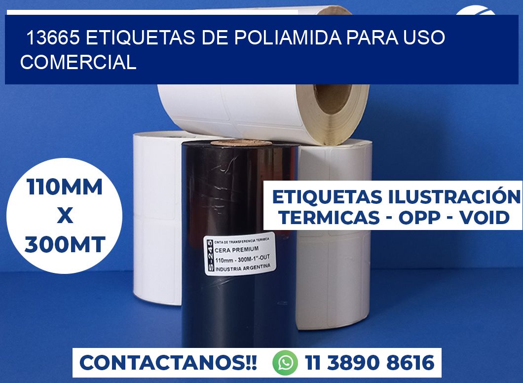 13665 Etiquetas de poliamida para uso comercial