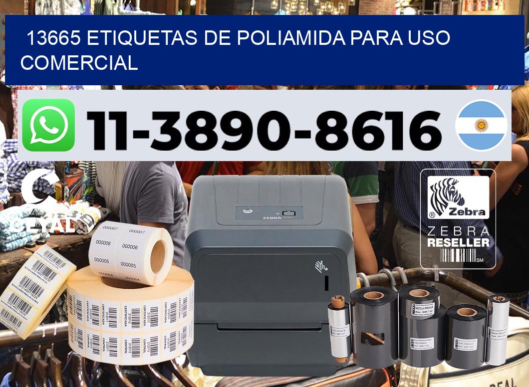 13665 Etiquetas de poliamida para uso comercial