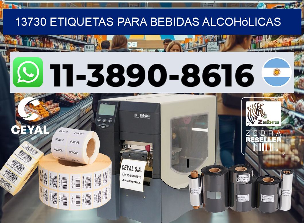 13730 Etiquetas para bebidas alcohólicas