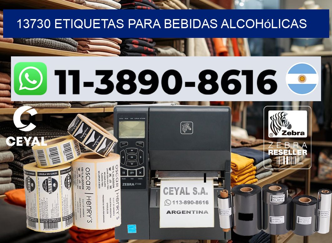 13730 Etiquetas para bebidas alcohólicas