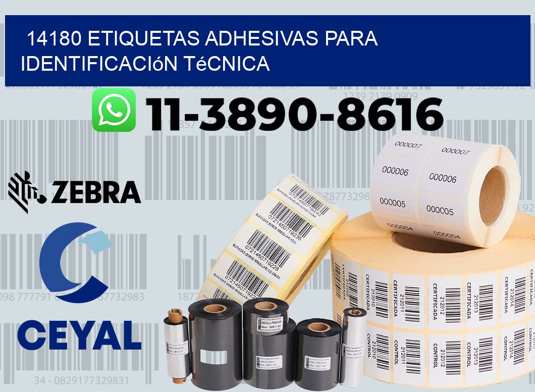14180 Etiquetas adhesivas para identificación técnica