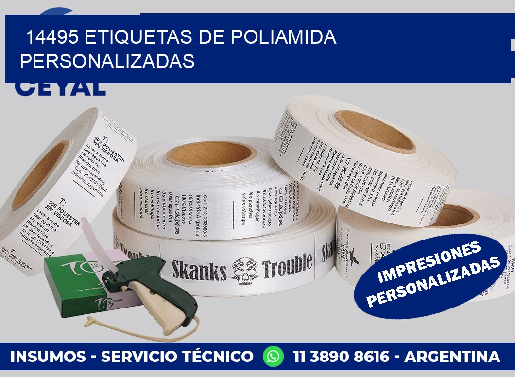 14495 Etiquetas de poliamida personalizadas