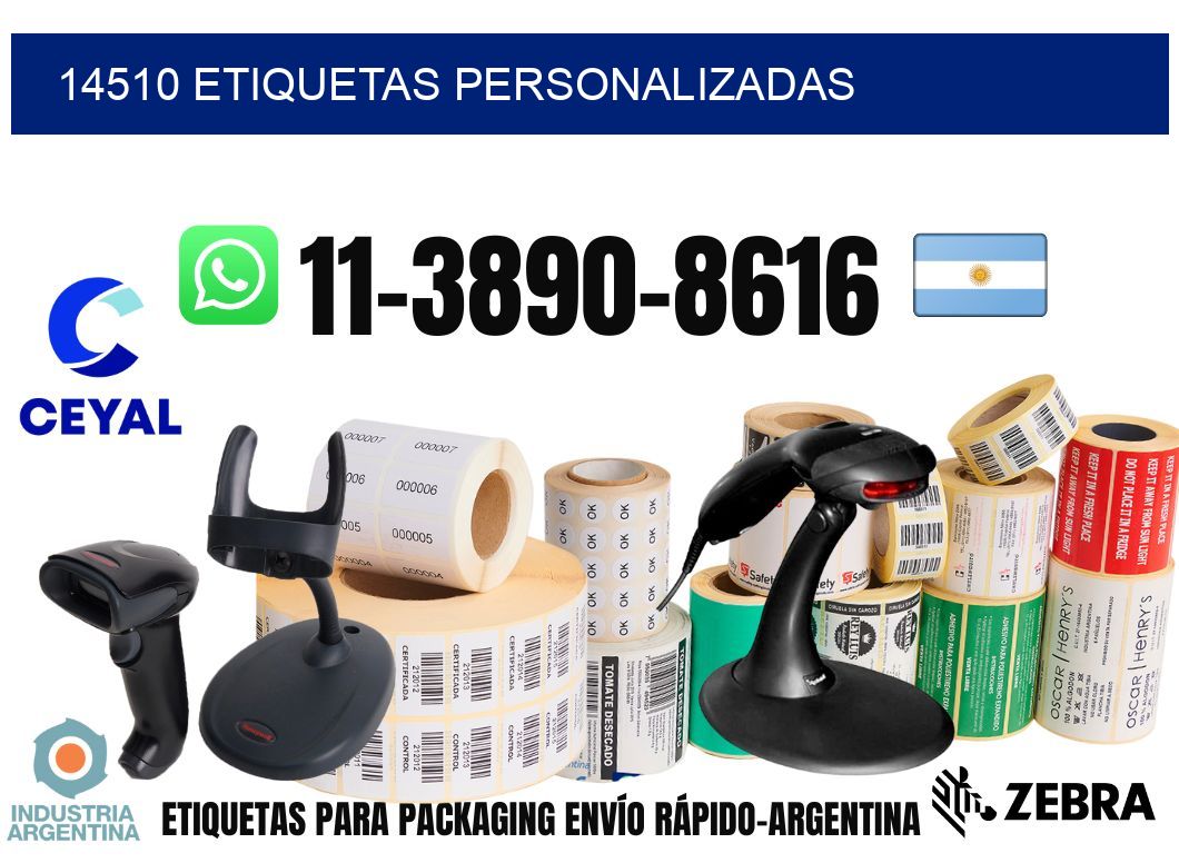 14510 etiquetas personalizadas