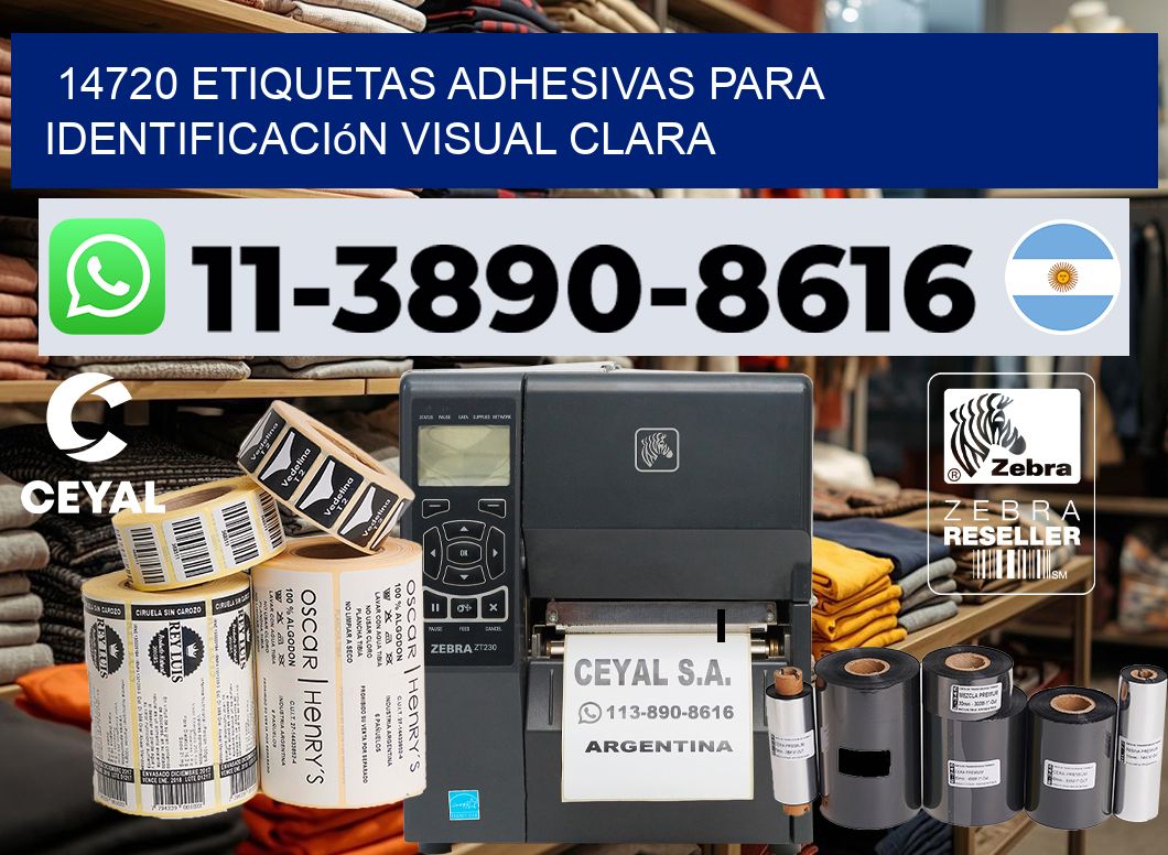 14720 Etiquetas adhesivas para identificación visual clara