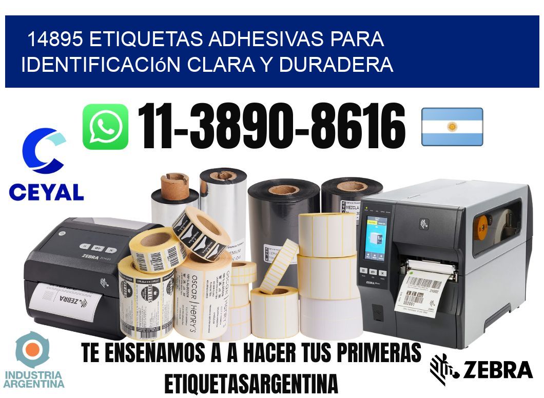 14895 Etiquetas adhesivas para identificación clara y duradera