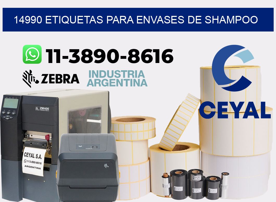 14990 Etiquetas para envases de shampoo