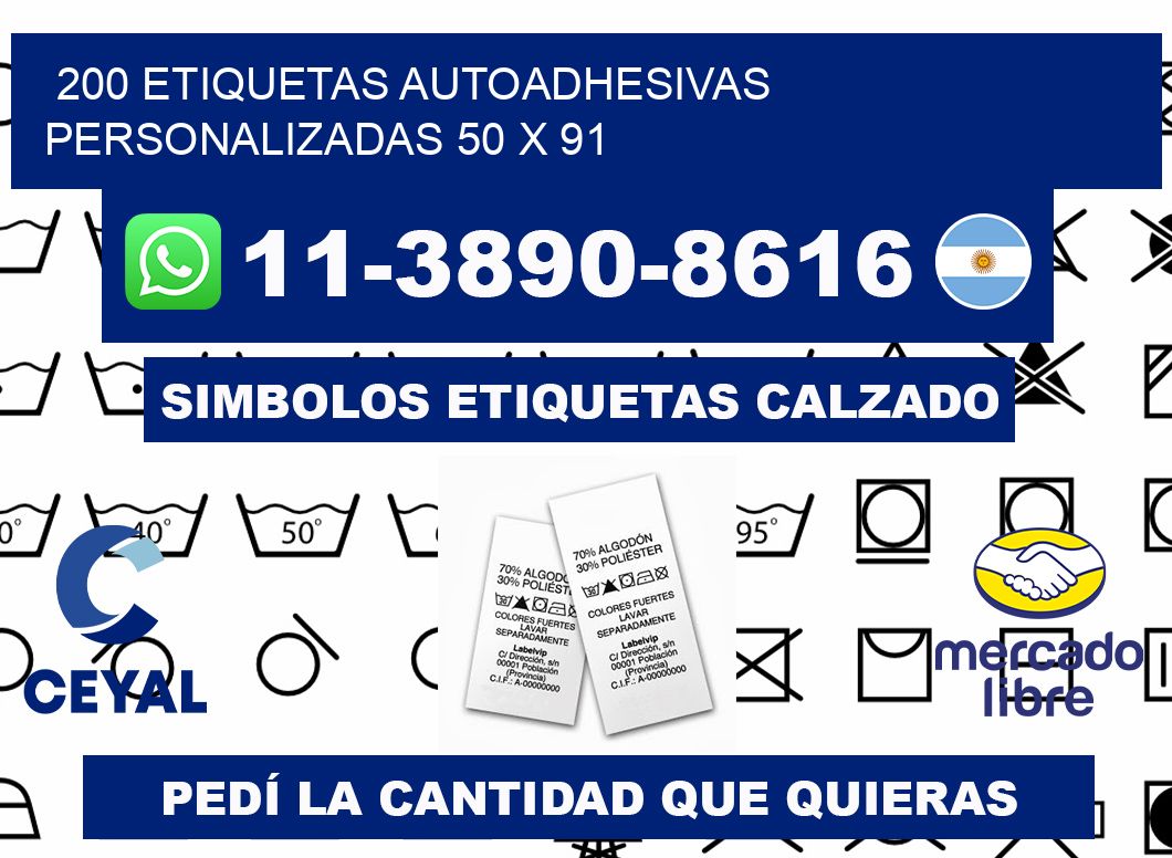 200 Etiquetas autoadhesivas personalizadas 50 x 91