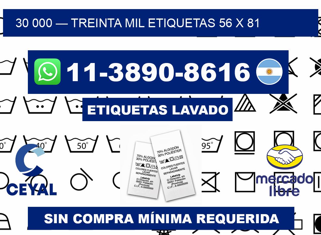 30 000 — treinta mil etiquetas 56 x 81