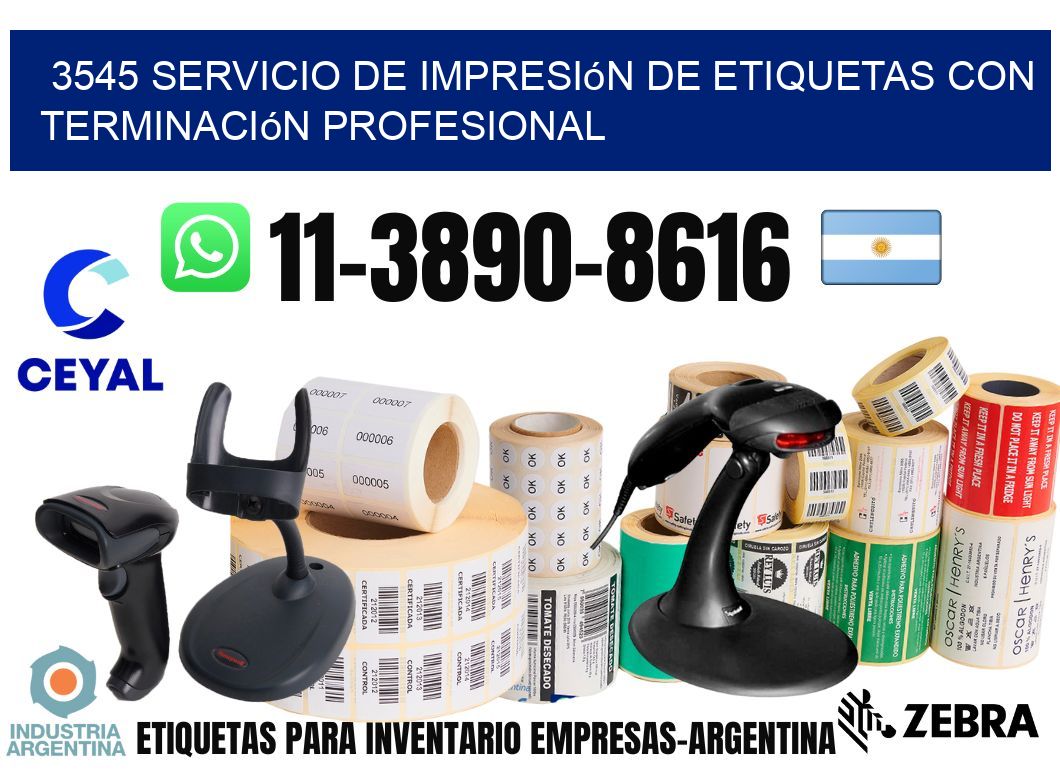 3545 Servicio de impresión de etiquetas con terminación profesional