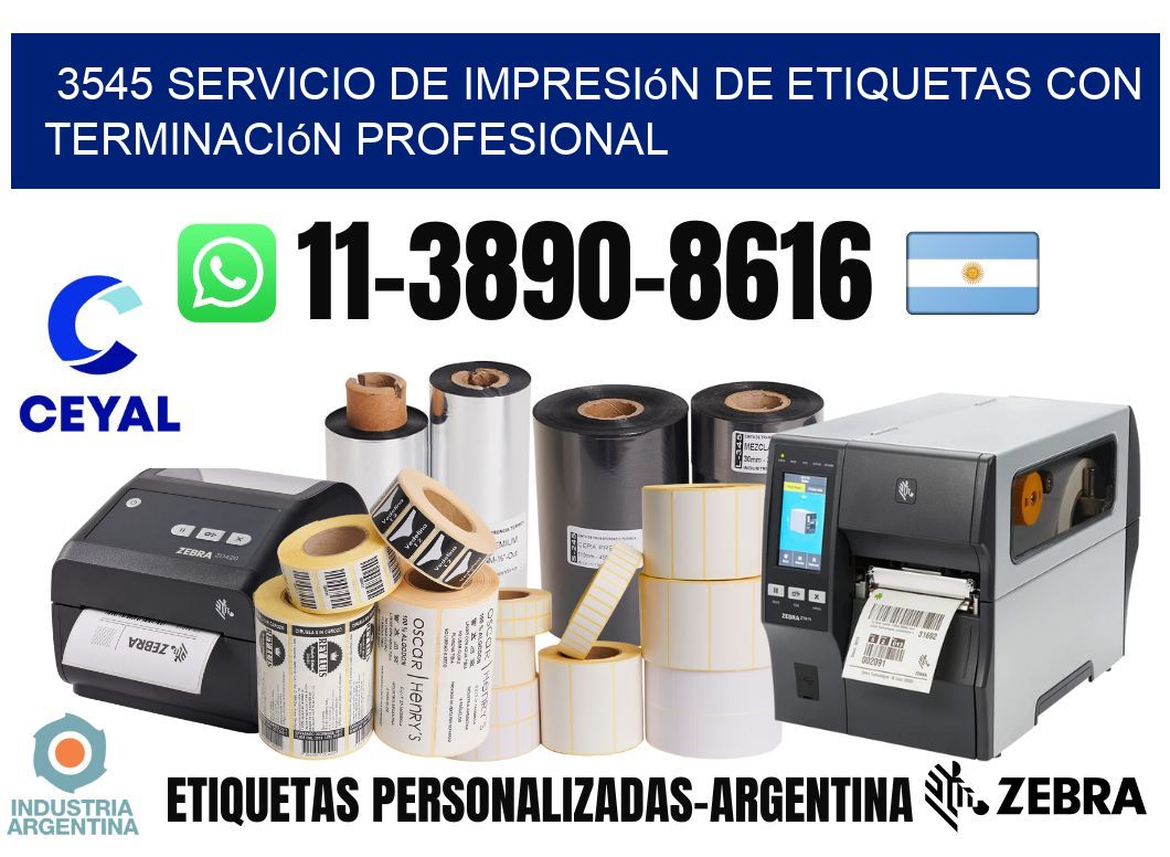 3545 Servicio de impresión de etiquetas con terminación profesional