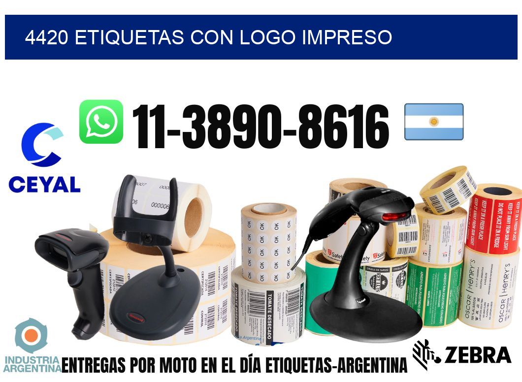 4420 Etiquetas con logo impreso