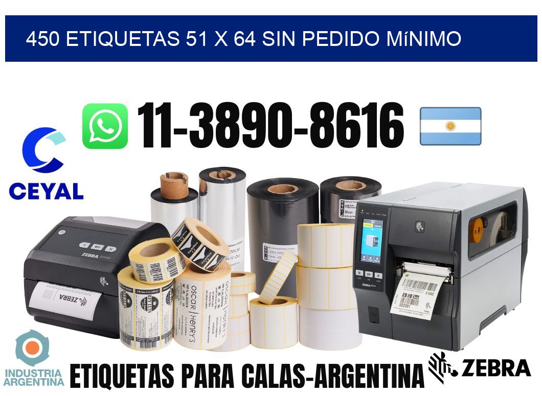 450 etiquetas 51 x 64 Sin pedido mínimo