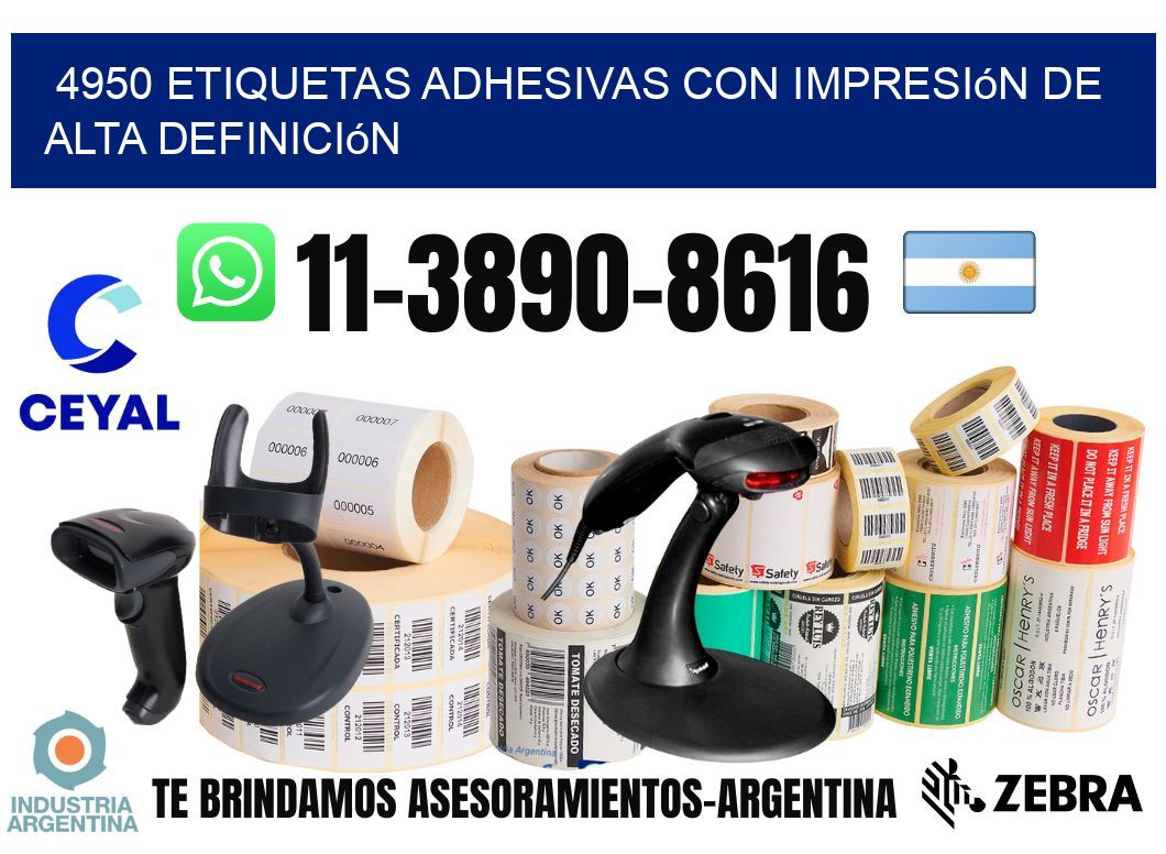 4950 Etiquetas adhesivas con impresión de alta definición