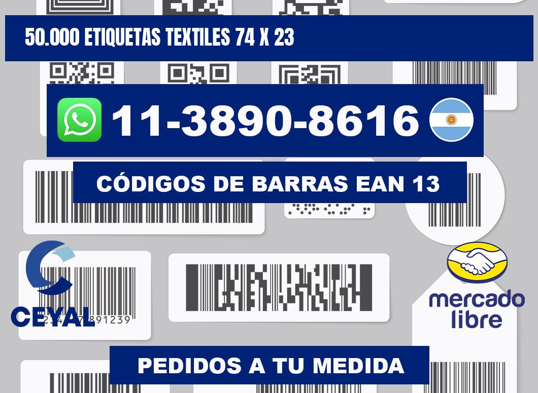 50.000 ETIQUETAS TEXTILES 74 x 23