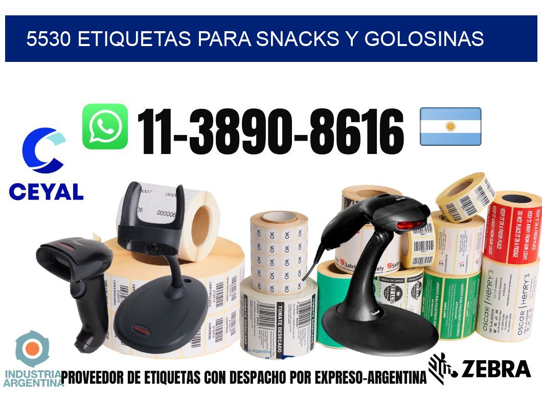 5530 Etiquetas para snacks y golosinas