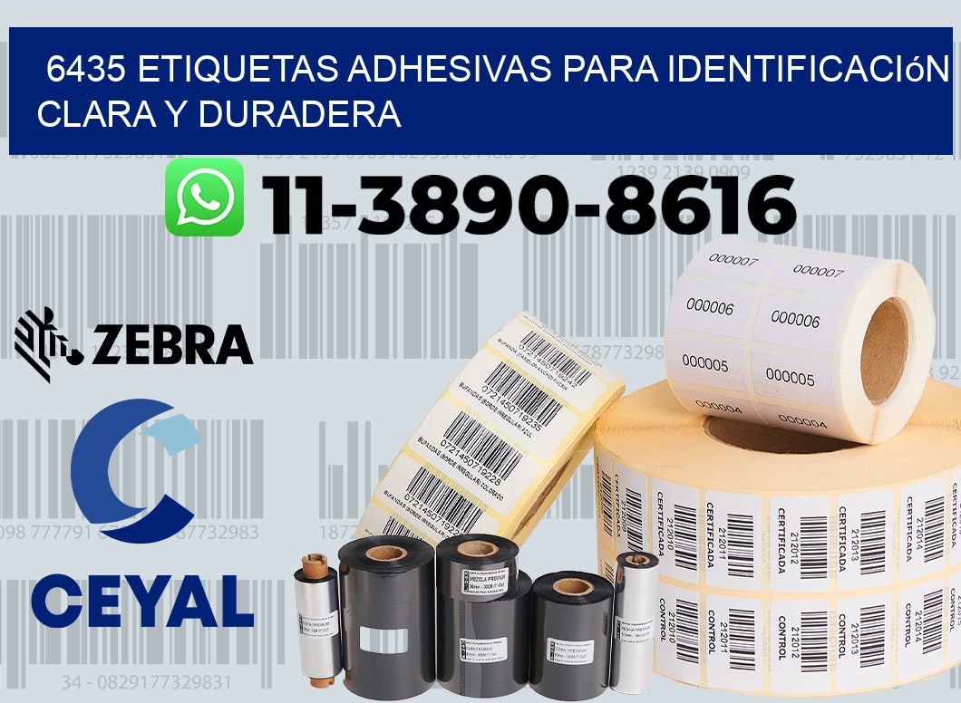 6435 Etiquetas adhesivas para identificación clara y duradera