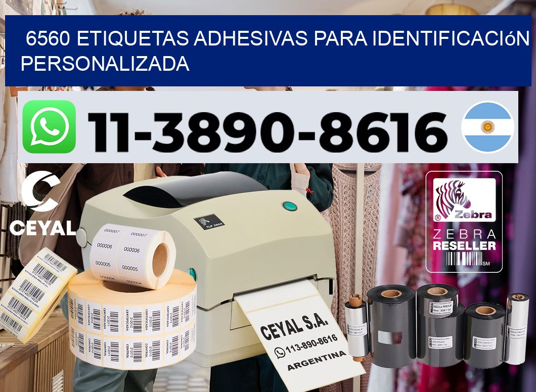 6560 Etiquetas adhesivas para identificación personalizada